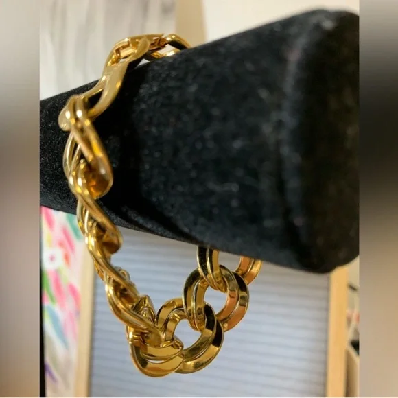 Monet Gold Double Link Bracelet - Picture 3 of 4
